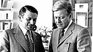 Zwei Urgesteine der SPD: Heiner Schneier trifft Helmut Schmidt.