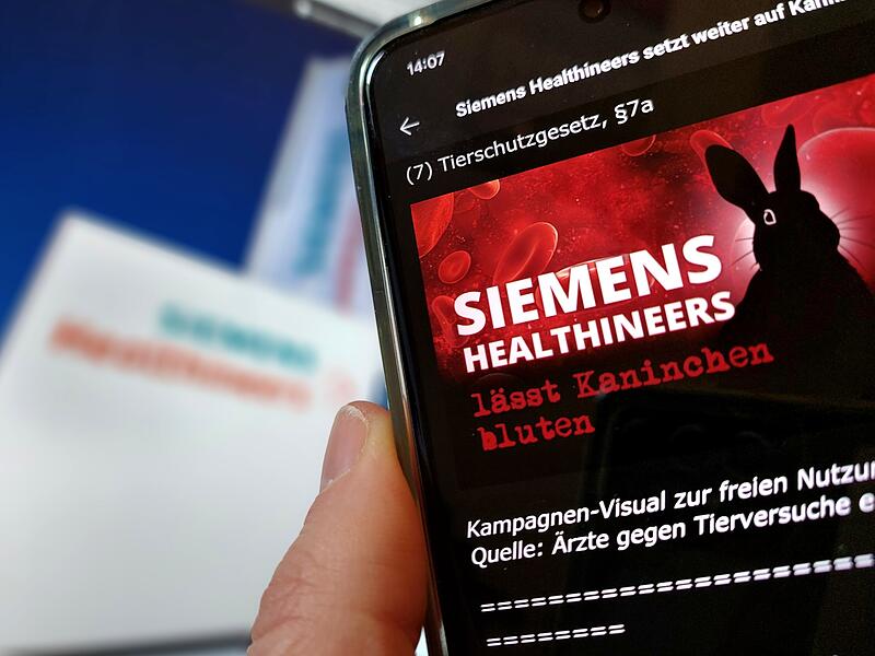 Schwere Vorw&uuml;rfe: Der Verein &Auml;rzte gegen Tierversuche hat eine Petition gegen den hiesigen Konzern Siemens Healthineers gestartet. Es geht um &bdquo;leidende Kaninchen&tilde; in den konzerneigenen Laboren.