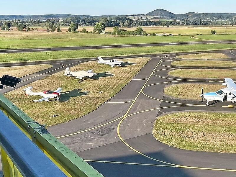 Blick auf den Verkehrslandeplatz in Haßfurt.