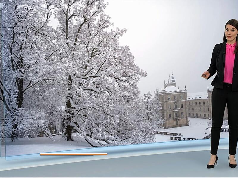 Christa Orben informierte am Montagabend im &bdquo;heute-journal&ldquo; &uuml;ber das Wetter. 17 Sekunden lang war dabei die verschneite Coburger Ehrenburg eingeblendet, fotografiert von Daniel Vogl.
