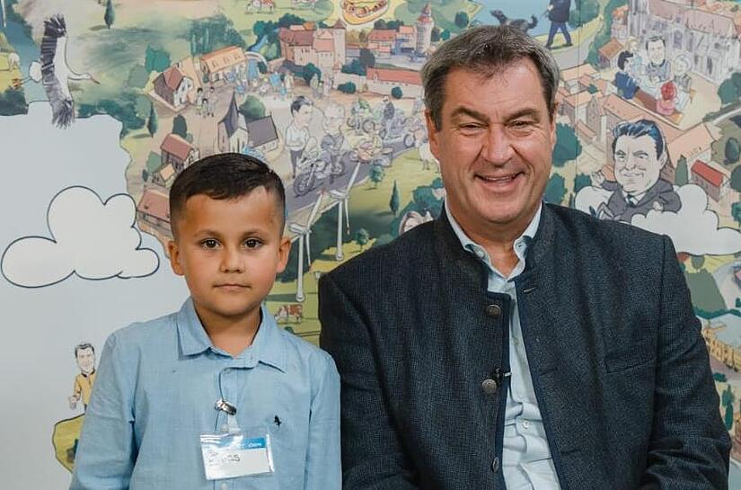 Der sechsj&auml;hrige Elias Langguth aus Forchheim beim Kinderinterview mit Markus S&ouml;der.Forchheim & Fr&auml;nkische Schweiz