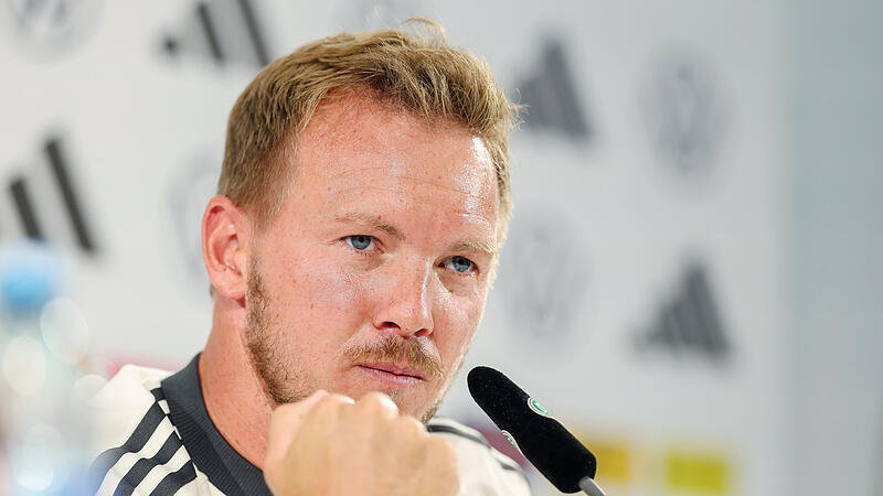 Bundestrainer Julian Nagelsmann am Montagnachmittag bei der Pressekonferenz in Herzogenaurach. Bundestrainer Julian Nagelsmann am Montagnachmittag bei der Pressekonferenz in Herzogenaurach.