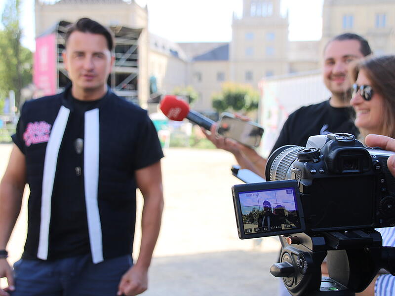 Andreas Gabalier auf dem Schlossplatz in Coburg.