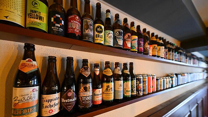 &Uuml;ber 50 Biersorten werden im Zapfhahn in Bamberg angeboten.