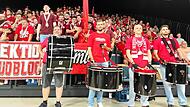 Die Fans der Bambrg Baskets w&auml;hrend des Spiels gegen die Basketabll L&ouml;wen Braunschweig