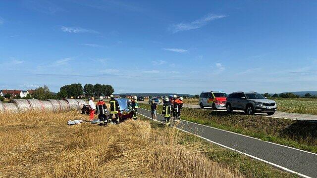 Unfall zwischen Langensendelbach und Igelsdorf: Biker in Feld geschleudert Unfall zwischen Langensendelbach und Igelsdorf: Biker in Feld geschleudert