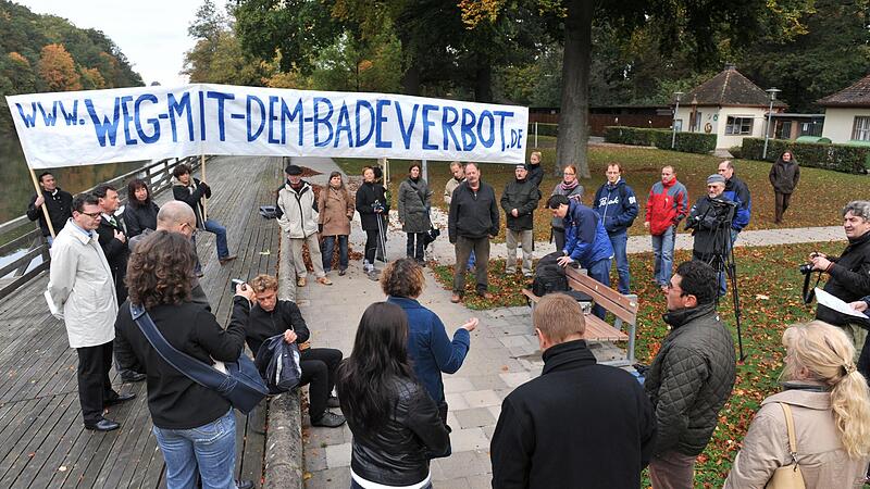 Viele Bamberger protestierten und demonstrierten im Jahr 2009 erfolgreich f&uuml;r den Erhalt des Hainbads.