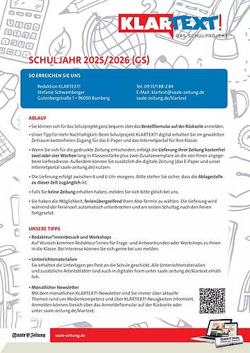 Anmeldeformular Saale-Zeitung