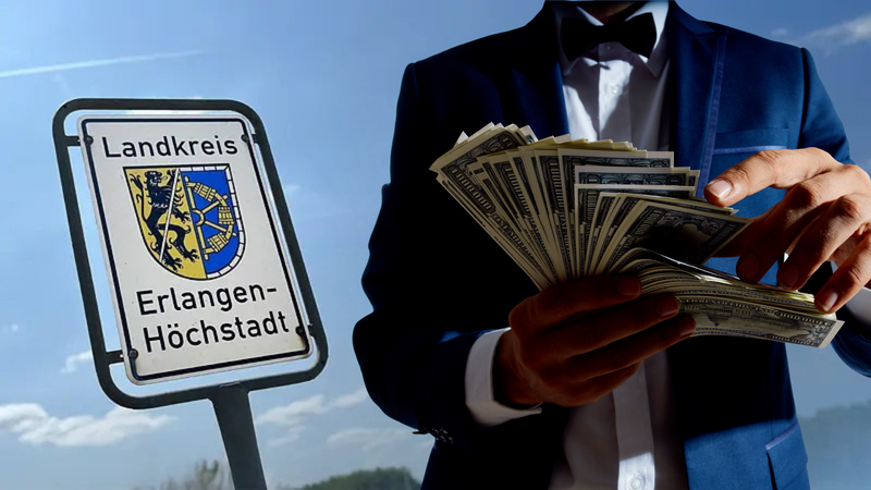 In Erlangen-Höchstadt liegt das jährliche Einkommen von Privathaushalten über dem bayerischen Durchschnitt und gleich hinter dem Landkreis Starnberg und Miebach als auch Land und Stadt München.  (Symbolbild)