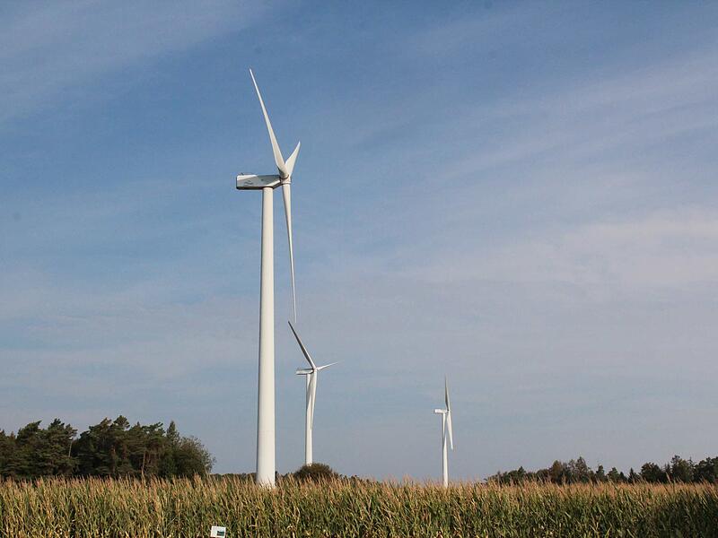 Im Nordosten der Gemeinde Meeder k&ouml;nnten k&uuml;nftig mehrere Windr&auml;der stehen.