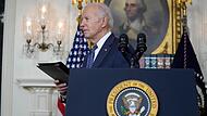 Ein Auftritt, der Folgen haben könnte: US-Präsident Joe Biden nach seiner Rede  im diplomatischen Empfangsraum des Weißen Hauses.