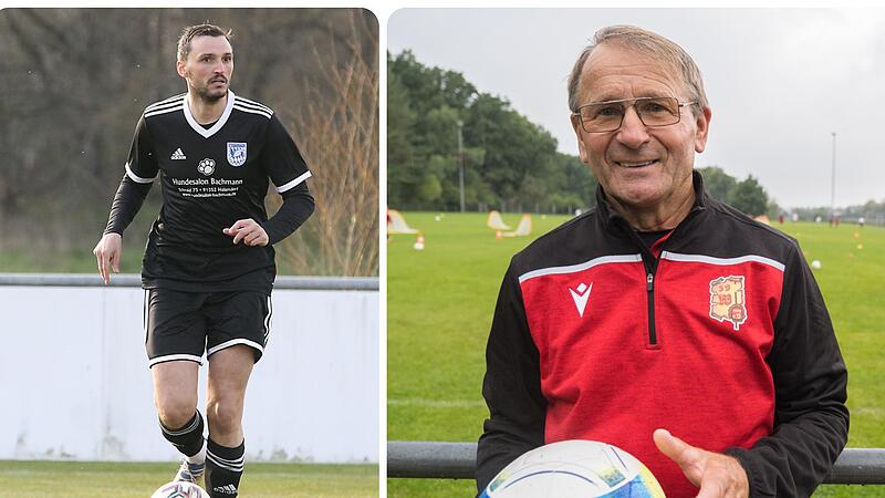 Die SpVgg Stegaurach geht ohne den bisherigen Spielertrainer Moritz Musik (li.) eine SG mit dem SV Waizendorf ein, wo Gr&uuml;ndungsmitglied Hans Frank (re.) die Geschicke von Beginn an mitgestaltete.