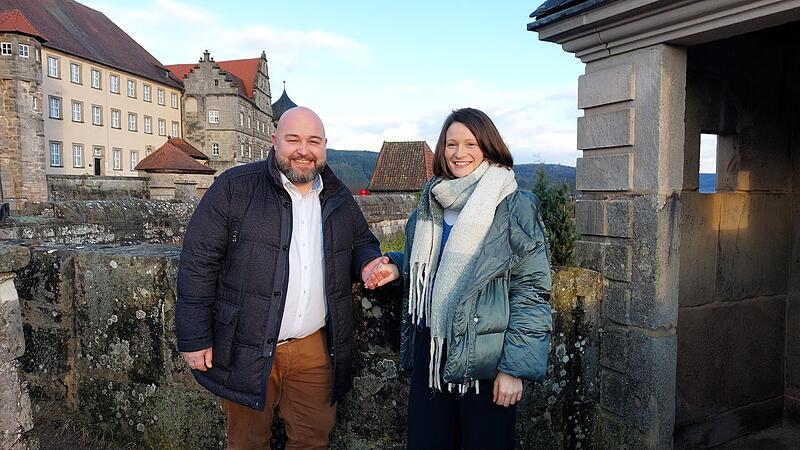 Anne-Sophie und Jonas Geissler auf der Kronacher Festung Rosenberg.