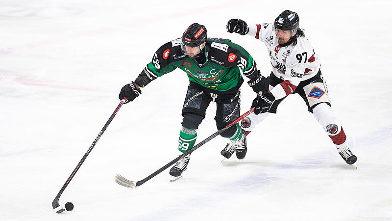 Martin Vojcak (links) und die Alligatoren schnupperten in Passau am Sieg. schnappte René Röthke den Black Hawks aber den Zusatzpunkt.