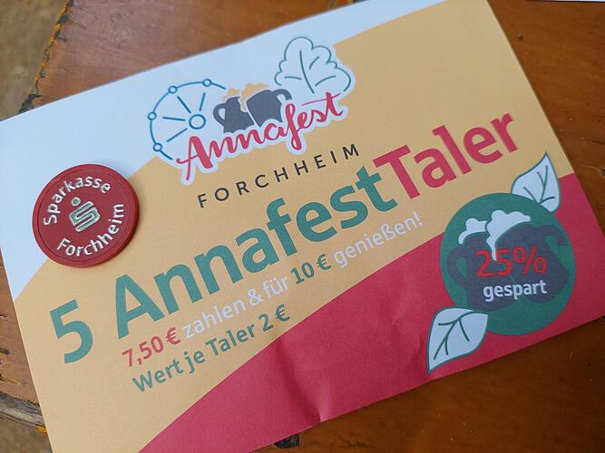 Annfest-Taler 2023Forchheim & Fränkische Schweiz