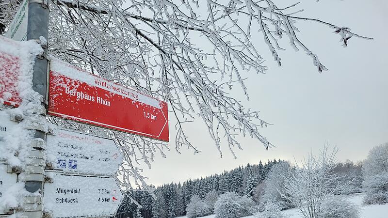 Schnee in der Rh&ouml;n nahe dem W&uuml;rzburger Haus
