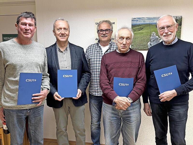 V.l.: Markus Schnitzerlein, Michael Kn&ouml;rlein, Johannes Pieger, Franz Kraus und Alfons Galster.