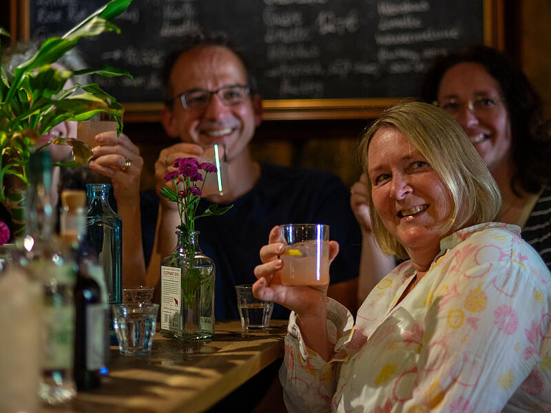 Cocktail-Tasting von "Feines aus Franken",  "Fränkischer Talk" und fränkische-rezepte.de im Schwarzen Schaf in Bamberg.Cocktail-Tasting im Schwarzen Schaf