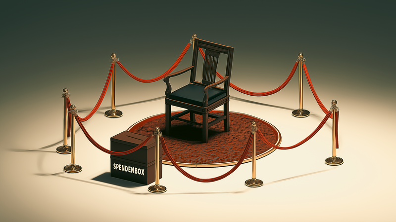 Der Heilige Stuhl von M&uuml;nnerstadt: Ein Sitzplatz mit Geschichte &ndash; und Spendenbox inklusive.