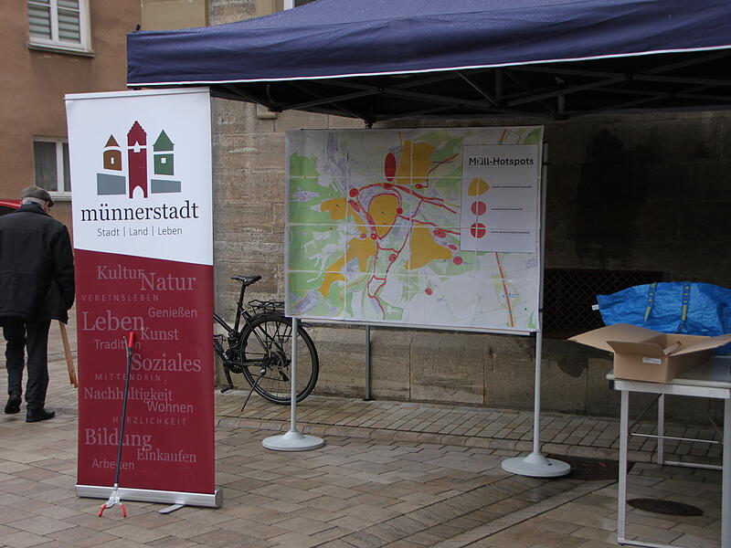 Ramadama Aufräumaktion am 14. März in MünnerstadtRamadama Aufräumaktion am 14. März in Münnerstadt Eine Karte zeigte die Müll-Hotspots in Münnerstadt.