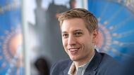 Dominik Krause beim dpa-Redaktionsbesuch