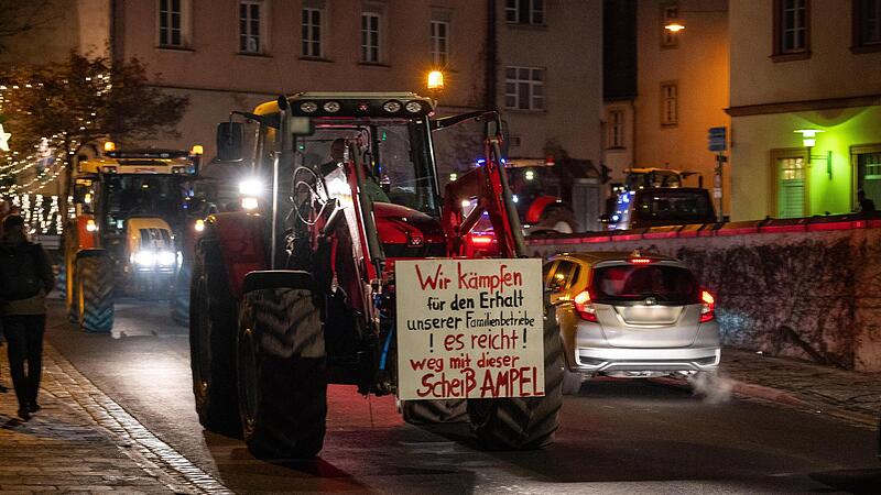 Die Landwirte kritisierten bei ihrer Demo in Bamberg die Ampelregierung hart