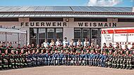 Die vier Leistungsgruppen der Feuerwehr Weismain mit den Schiedsrichtern. Die vier Leistungsgruppen der Feuerwehr Weismain mit den Schiedsrichtern.