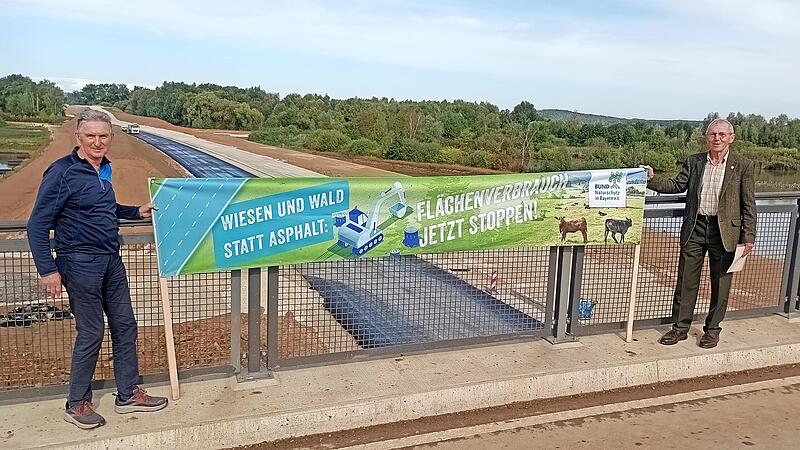 BN-Delegierter G&uuml;nther Scheler und BN-Kreisvorsitzender Anton Reinhardt an der B 289-neu.