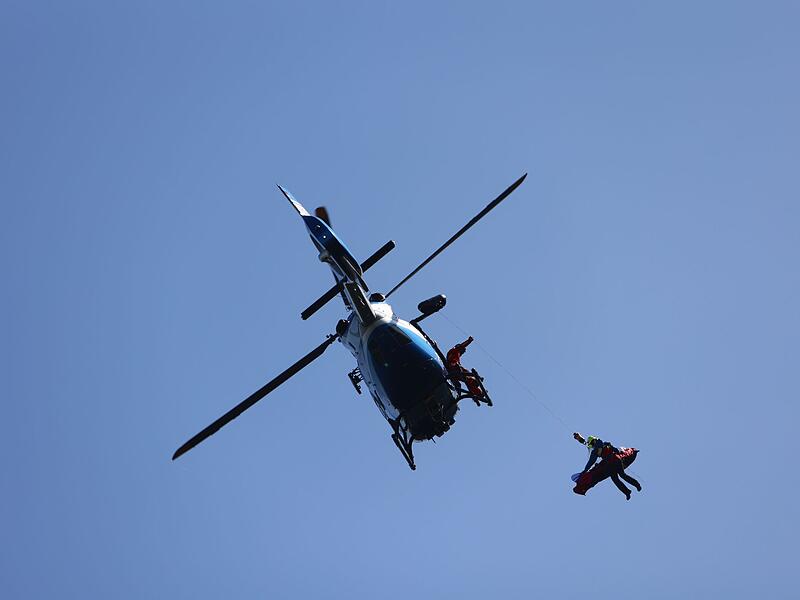 Bergwacht übt Rettung mit Hubschrauber