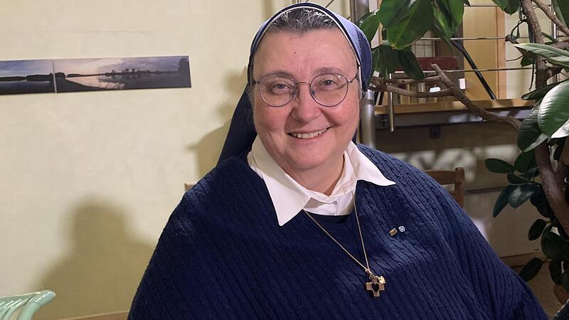 Schwester Teresa Zukic aus Weisendorf während der Dreharbeiten