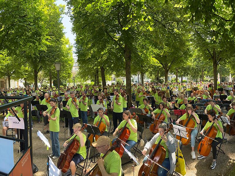 Die vielen Musiker sind schon bei der Probe ein toller Anblick.