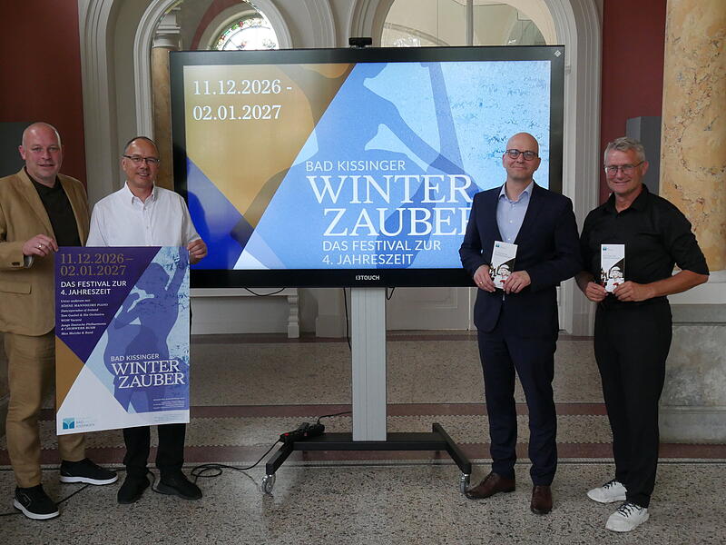 Kurdirektor Sebastian Dresbach, Veranstaltungs-Leiter Bruno Heynen, OB Dirk Vogel und Leiter des Bereichs Kultur und Event Thomas Lutz.