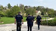 Polizei und Mitarbeiter der Sicherheitswacht im Einsatz