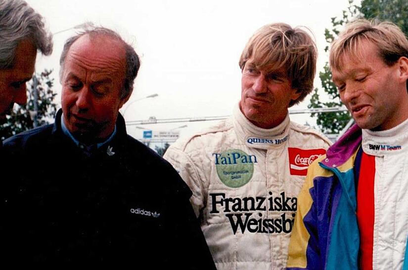 Prinz Leopold von Bayern fuhr 1992 zusammen mit Kris Nissen (rechts)  im BMW M3 f&uuml;r den  Fassoldshofer Rennstall von Heinz Isert (links) in der Deutschen Touren-Wagen-Meisterschaft (DTM).