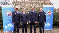 Neuer Polizeichef in Ebern offiziell vorgestellt (von links): Polizeipräsident Detlev Toll, EPHK Detlef Hauck, EPHK Jochen Belz, Polizeivizepräsident Holger Baumbach