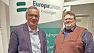 Dr. Reinhard Schaupp, Stellvertretender Landesvorsitzender der Europa Union Bayern (links), und Dr. Andreas Rug, Vorsitzender der Europa Union Bad Kissingen, bei dem Workshop.