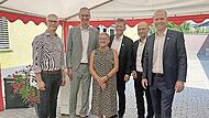 Bei der Gratulation (v. l.): Uwe Kirschstein, Wolfgang Bonengel, Rosi Kraus, Hans Maier, Alexander Brehm und Andreas Pritschet.