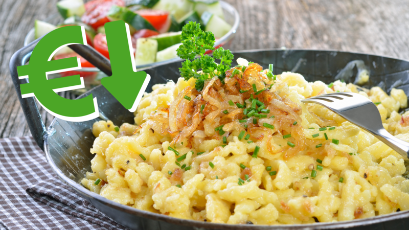 Preise für Käsespätzle gehen runter Preise für Käsespätzle gehen runter