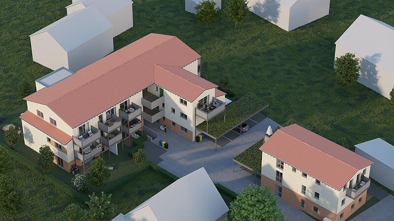 So sollen die k&uuml;nftigen Geb&auml;ude des &bdquo;Wohnens am Kanal&ldquo; in Hirschaid aussehen.