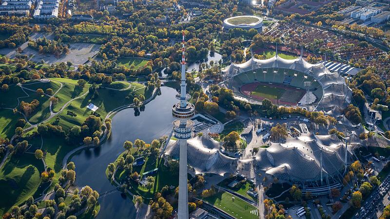 Münchner Olympiastadion aus der Luft