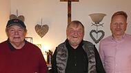 Rudi Prie&szlig;nitz (Zweiter Vorsitzender, der zum Ehrenvorsitzenden ernannt wurde), Helmut Popp (Vorsitzender) und Christian Dressler (Kassenwart /Schriftf&uuml;hrer)