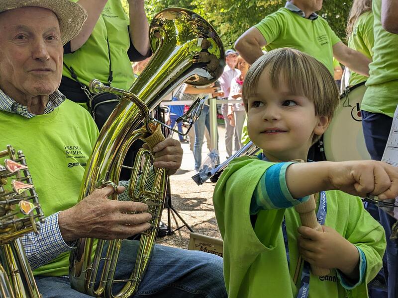 Der 4-jährige Valentin ist vermutlich der jüngste Teilnehmer.