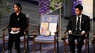 Der Stuhl für ihre Mutter blieb leer: Kiana und Ali Rahmani bei der Verleihung des Friedensnobelpreises im Osloer Rathaus.