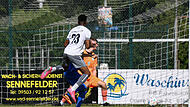 Neuzugang Essa Ganes erzielt im Testspiel gegen den Würzburger FV II das 1:0 für den FC Sand.