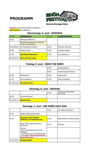 Rh&ouml;n-Festival: das Programm