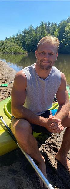 Regenerationstag im Trainingslager in Polen: Hannes Wagner ging mit den deutschen Greco-Ringern auf Paddeltour auf der Pilica.