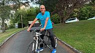 Frank Herrmann machte auf seiner „fairen Biketour“ auch Station in Kulmbach.