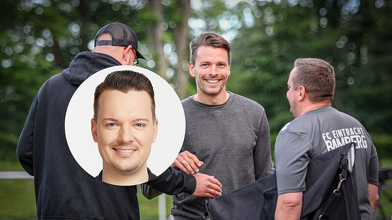 Ende Mai war Lukas G&ouml;rtler (Mitte) beim Heimspiel des FC Eintracht Bamberg gegen Buchbach auf Stippvisite in seiner Heimat.