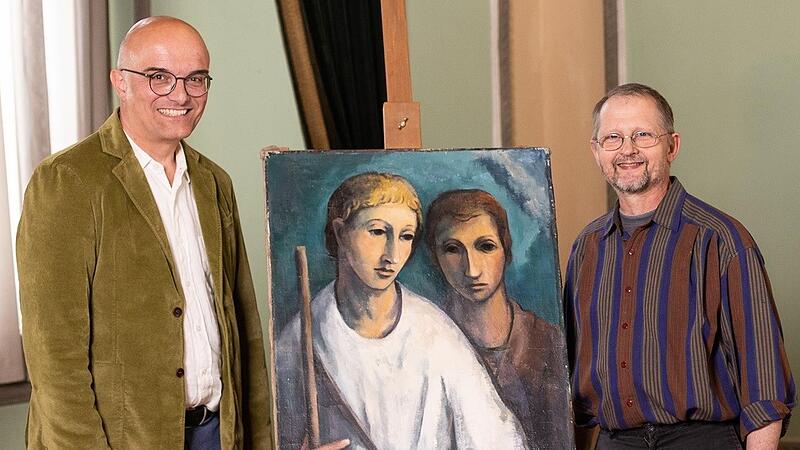 Stefan Andritschke (links) und Andreas Remshard vom Bürgerverein stellen in der TV-Sendung „Kunst und Krempel“ am Samstag das Gemälde „Tobias und der Engel“ des Eberner Malers Adolf Vogel vor. Stefan Andritschke (links) und Andreas Remshard vom Bürgerverein stellen in der TV-Sendung „Kunst und Krempel“ am Samstag das Gemälde „Tobias und der Engel“ des Eberner Malers Adolf Vogel vor.