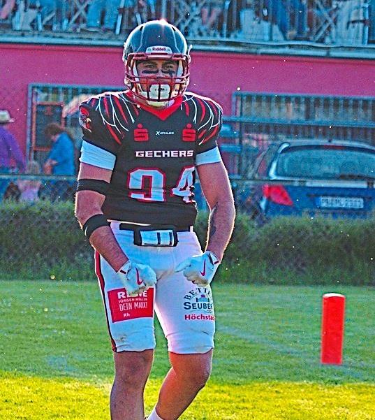 Isaiah Villarreal erzielte drei Touchdowns f&uuml;r die Gechers gegen die Franken Knights. A. Wei&szlig;enberger